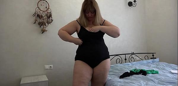  Mature BBW dress up behind the scenes Juicy PAWG and foot fetish in nylon stockings or pantyhose